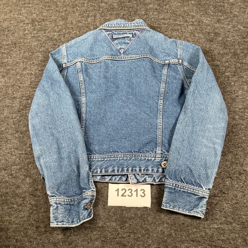 VTG Tommy Hilfiger Jeans Trucker Jacket Women Medium Blue Denim Cotton Casual - Picture 6 of 6